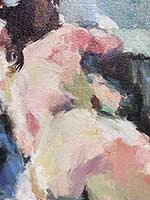 "Liggend naakt", olieverf/linnen, 40 x 50 cm