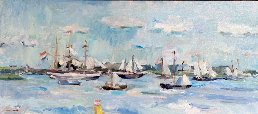 Sail, olieverf-linnen, 30 x 60 cm., Amsterdam 2016