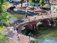 Prinsengracht & Noorderkerk, Amsterdam, olieverf/linnen, 50 x 70 cm., 2017