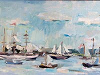 Sail, Amsterdam 2016, olieverf/linnen, 30 x 60 cm.