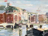 Boten voor Carré, Amsterdam, olieverf op linnen, 40 x 50 cm