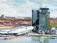 Adamtoren, oil/canvas 40 x 50 cm.