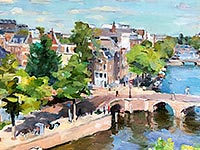 Canalview, oil/canvas, 80 x 100 cm., Amsterdam