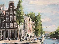 Herengracht, 80 x 100 cm., olieverf op linnen