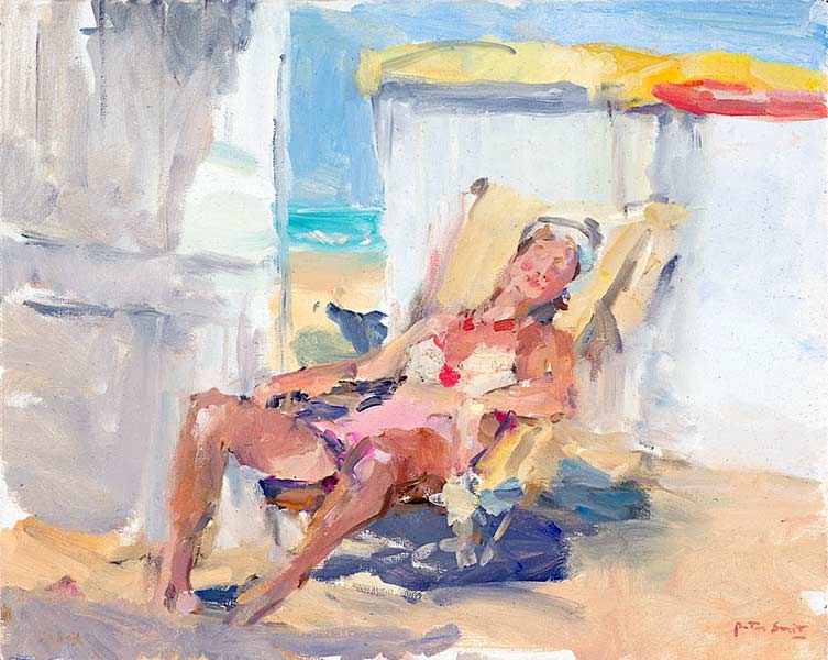 Strandgezichten door de schilder Peter Smit.