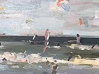 "Kiters aan zee", olieverf/linnen, 50 x 60 cm