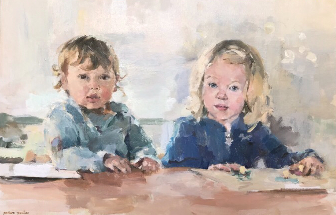 Familieportret, olieverf op linnen